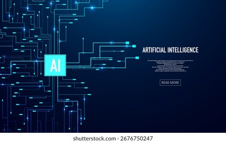 Fundo abstrato da placa de circuito futurista. Ilustração de alta tecnologia da tecnologia digital. Conceito gráfico para seu design