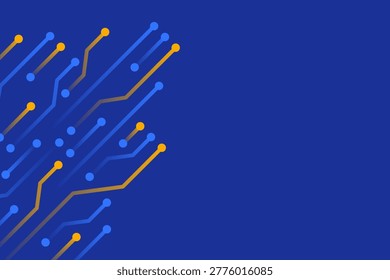 Abstract futuristic circuit board background with glowing digital connections and electronic pathways. High technology concept illustrating data flow, computing networks and modern cyber systems