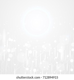 Abstract Futuristic Circuit Board. Digital Global Network Electronic Future Innovation Communication Business Connection. Technology White Color Background. Technology Global Network Concept 

