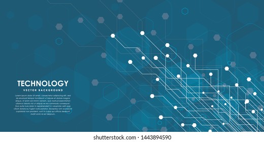 Abstract futuristic circuit board, Illustration high computer technology blue color background. Hi-tech digital technology concept