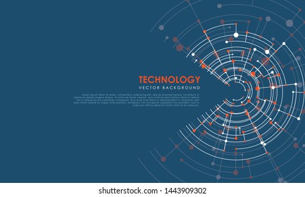 Abstract futuristic circuit board, Illustration high computer technology dark blue color background. Hi-tech digital technology concept
