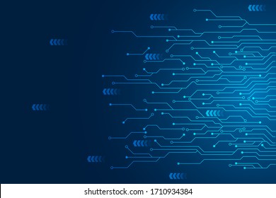 Abstract futuristic circuit board Illustration, High tech technology geometric and connection system background with digital data abstract, Vector circuit board pattern for technology background