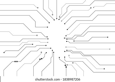 Abstract futuristic circuit board Illustration, Circuit board with various technology elements. Circuit board pattern for technology background. Vector illustration