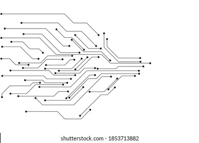 Abstract futuristic circuit board Illustration, Circuit board with various technology elements. Circuit board pattern for technology background. Vector illustration