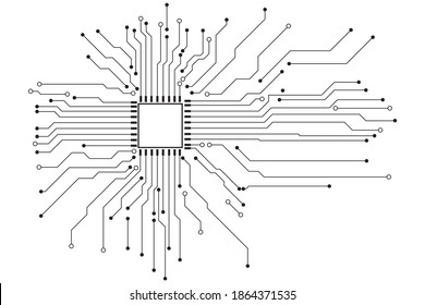 Abstract futuristic circuit board Illustration, Circuit board with various technology elements. Circuit board pattern for technology background. Vector illustration