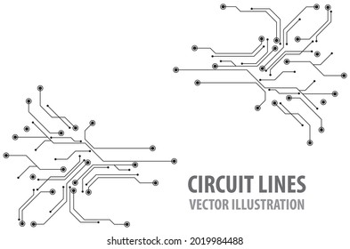 Abstract futuristic circuit board Illustration, Circuit board with various technology elements. Circuit board pattern for technology background. Vector illustration