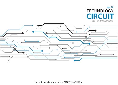 Abstract futuristic circuit board Illustration in white background, Circuit board with various technology elements. Circuit board pattern for technology background. Vector illustration