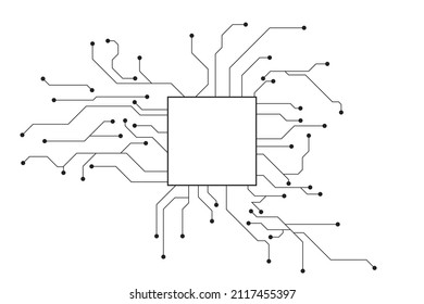 Abstract futuristic circuit board Illustration, Circuit board with various technology elements. Circuit board pattern for technology background. Vector illustration