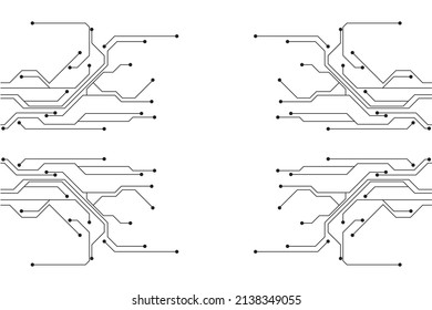 Abstract futuristic circuit board Illustration, Circuit board with various technology elements. Circuit board pattern for technology background. Vector illustration