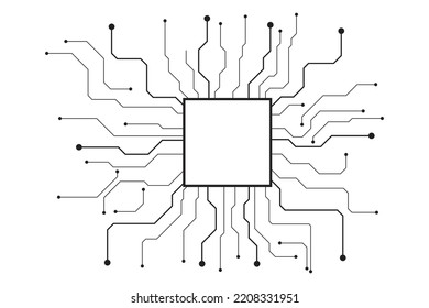 Abstract futuristic circuit board Illustration, Circuit board with various technology elements. Circuit board pattern for technology background. Vector illustration