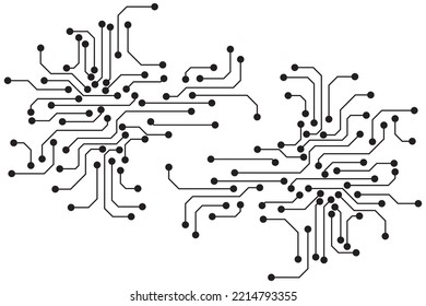 Abstract futuristic circuit board Illustration, Circuit board with various technology elements. Circuit board pattern for technology background. Vector illustration