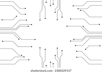 Abstract futuristic circuit board Illustration, Circuit board with various technology elements. Circuit board pattern for technology background. Vector illustration