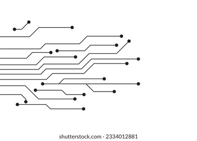 Resumen de placa de circuito futurista Ilustración, placa de circuito con varios elementos tecnológicos. Patrón de placa de circuito para el fondo de la tecnología. Ilustración del vector