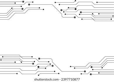 Abstract futuristic circuit board Illustration, Circuit board with various technology elements. Circuit board pattern for technology background. Vector illustration