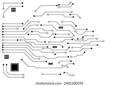 Abstract futuristic circuit board Illustration, Circuit board. Circuit board pattern for technology background. Vector illustration	