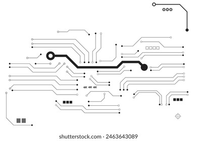 Abstrakte futuristische Leiterplatte Illustration, Leiterplatte. Leiterplattenmuster für Technologiehintergrund. Vektorillustration