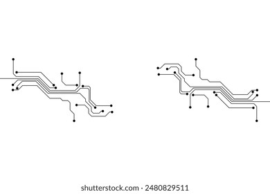 Abstract futuristic circuit board Illustration, Circuit board with various technology elements. Circuit board pattern for technology background. Vector illustration