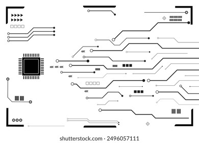 Abstract futuristic circuit board Illustration, Circuit board with "GENERATIVE AI ". Circuit board pattern for technology background. Vector illustration on white background.