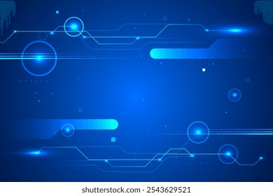 Placa de circuito futurista abstrato, ilustração alta tecnologia de computador fundo de cor azul escuro. Conceito de tecnologia digital de alta tecnologia