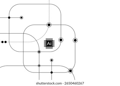 Abstract futuristic circuit board Illustration, Circuit board with "GENERATIVE AI ". Circuit board pattern for technology background. Vector illustration on white background.