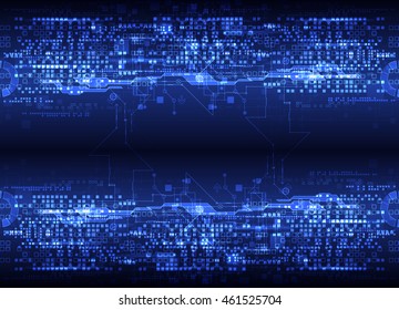 Abstract futuristic circuit board, Illustration high computer technology dark color background. 