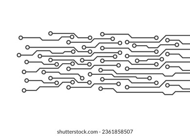 Abstract futuristic circuit board technology background. Circuit board with various technology elements.