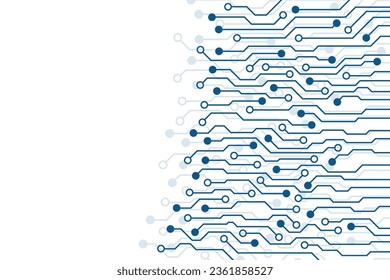 Abstract futuristic circuit board technology background. Circuit board with various technology elements.