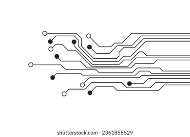 Abstract futuristic circuit board technology background. Circuit board with various technology elements.