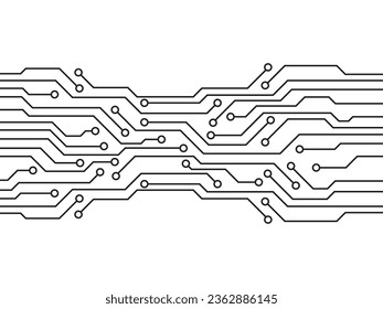 Abstract futuristic circuit board technology background. Circuit board with various technology elements.