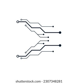 Abstract futuristic circuit board. Vector icon isolated on white background.