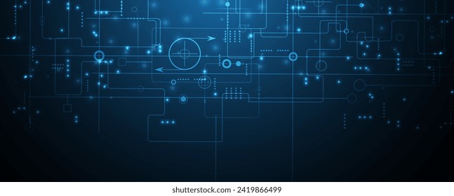 Abstrakte futuristische Schaltung Computer-Internet-Technologie-Forum Business dunkler Vektorhintergrund