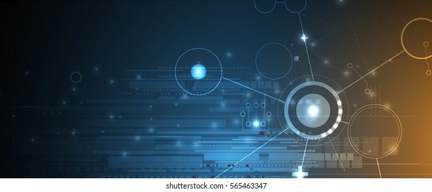 abstract futuristic circuit computer internet technology board business dark background