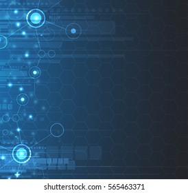 abstract futuristic circuit computer internet technology board business dark background