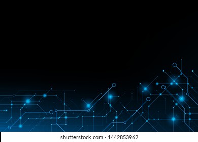 Tarjeta de conexión de circuito futurista abstracta.vector e ilustración