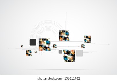abstract futuristic circuit cube computer technology business background