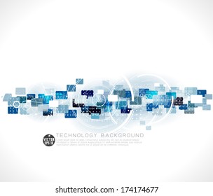 Abstract futuristic circuit technology background and space for text, vector illustration