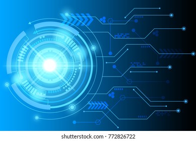 Abstract Futuristic Circuit Technology Backgroundvector Illustration ...