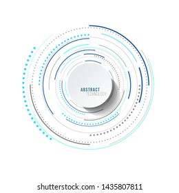 Abstract futuristic circular background. Vector illustration with place for text.