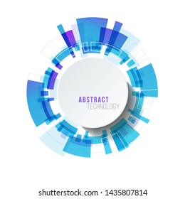 Abstract futuristic circular background. Vector illustration with place for text.