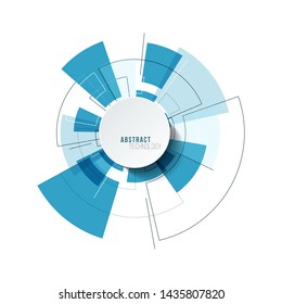 Abstract futuristic circular background. Vector illustration with place for text.