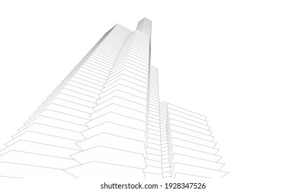 arquitectura abstracta de ciudad futurista 
ilustración vectorial 3d