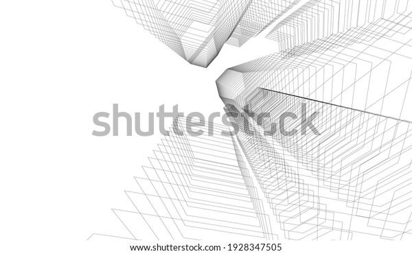 Abstract Futuristic City Architecture Vector 3d Stock Vector (Royalty ...