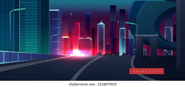 Abstract Futuristic City Building Skyline Composition  - Stock Illustration As EPS 10 File