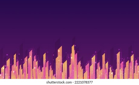Abstract futuristic cityscape vector, Cyber punk theme, tech background, sci-fi