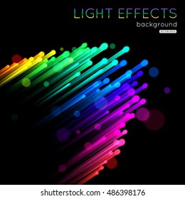 Abstract futuristic colorful light lines template