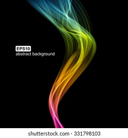 Resumen de fondo futurista colorido de humo. Ilustración vectorial.  