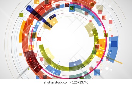 abstract futuristic computer technology round business banner