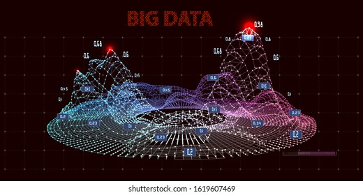 Abstract futuristic concept of color data grid. Big data. Quantum virtual cryptography. Business visualization of artificial intelligence. Blockchain. 