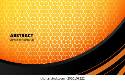 Abstract futuristic concept geometric background with yellow hexagon carbon fiber. Black and yellow abstract sports vector background with honeycomb grid. Vector illustration.