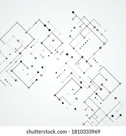 Abstract futuristic connection. Dots background. Line vector drawing